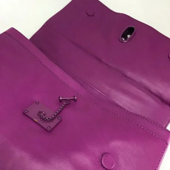 THOMAS WYLDE Large size Hand Bag Shoulder Bag Pink-Purple Leather - Picture 4 of 11